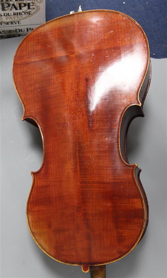 A half-size Lowlands cello outfit, c.1860